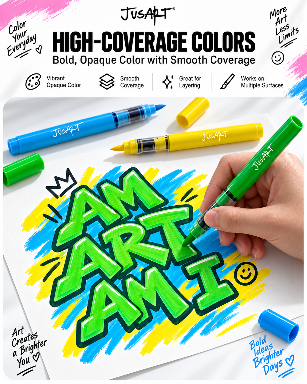 72 Color Acrylic Paint Markers Set | JusArt