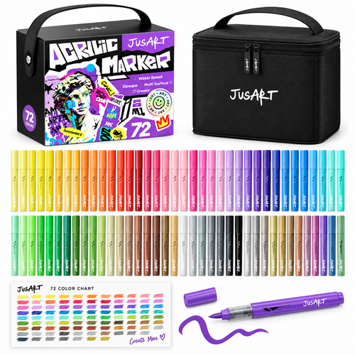 72 Color Acrylic Paint Markers Set | JusArt