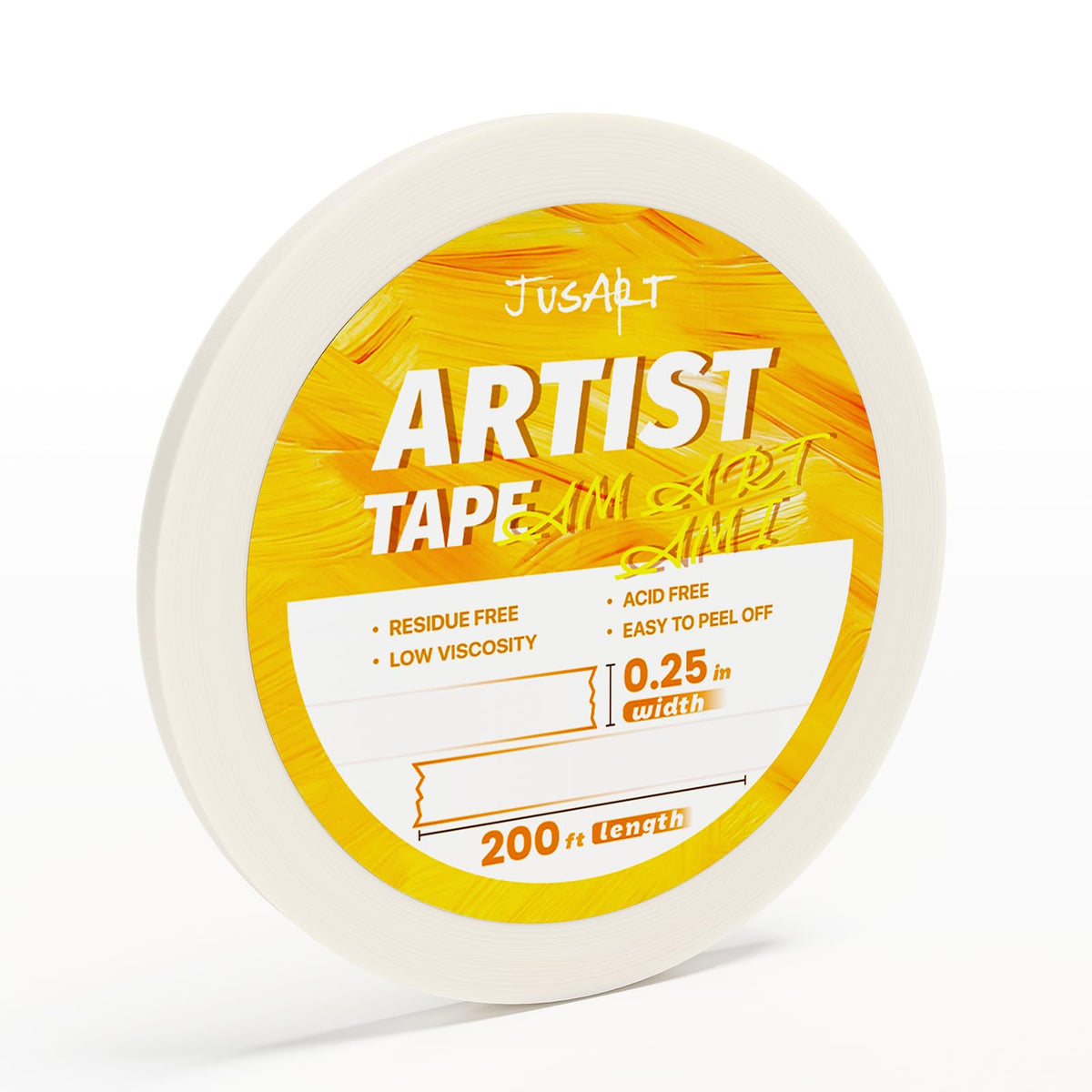 JusArt Artist Tape for Watercolor Paper, 1/4 inch Wide 200FT Long