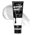 JusArt Acrylic Paint,Titanium White Paint Tubes 250ml(8.45 oz) Non-Toxic & Rich Pigment Craft Paints for Canvas Painting, Wood, Fabric, Stone, Ceramics, Art Supplies for Artists, Adults