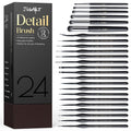 JusArt 24-Piece Detail Paint Brush Set, Miniature Paint Brushes for Models, Acrylic Oil Watercolor, Professional Fine Detail Brushes for Adults & Miniature Painters