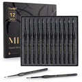 JusArt Detail Paint Brushes Set, 12 PCS Fine Tip Model Miniature Paint Brushes for Fine Detailing - Acrylic, Watercolor, Oil, Models, Rock Painting & Paint by Number - Triangular Handles (Black)