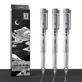JusArt Silver Pens with 0.4mm, 0.5mm & 1.0mm Assorted Tips, Opaque Ink Gel Pens for Black Paper, Drawing, Journaling & DIY Crafts, Ideal Drawing Pens for Artists & Art Supplies, 3 Pack