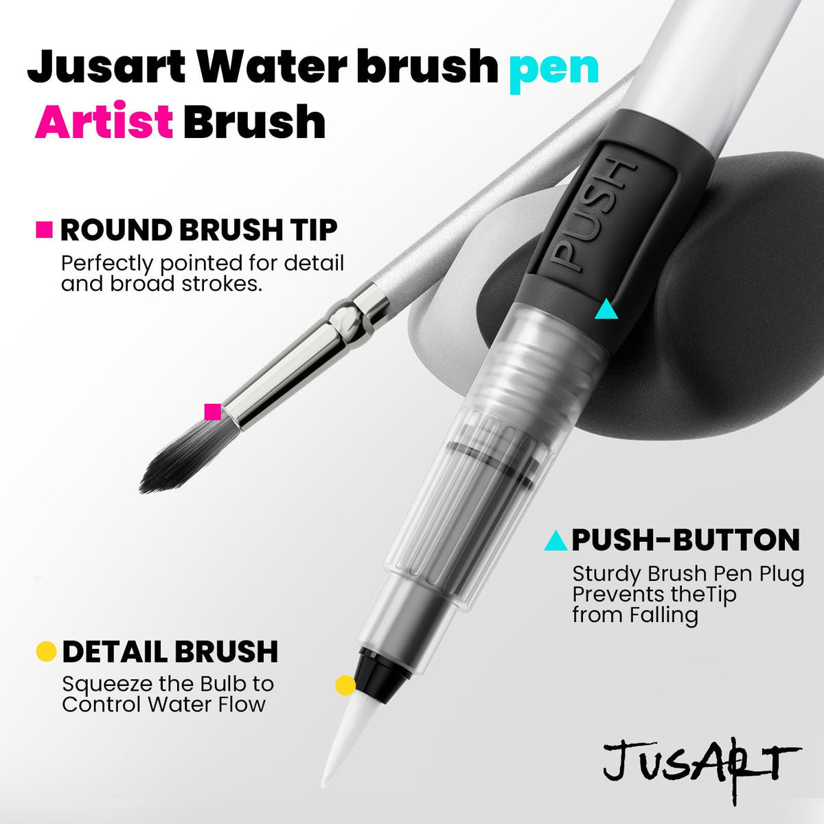 JusArt 108 Colors Watercolor Paint Set,Art Supplies with Metallic Color, Detail Painting Brushes, Water Brush Pens, Portable Travel Watercolor Painting Set for Adult, Artists, Professionals