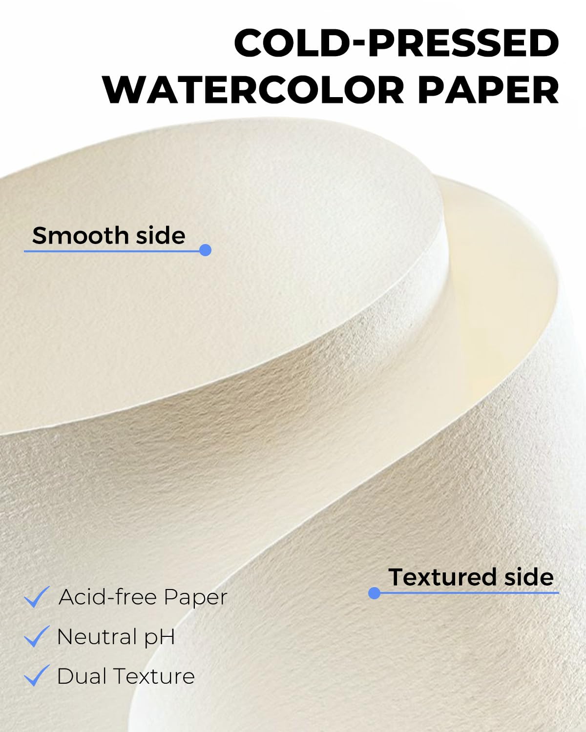 JusArt Watercolor Paper Pad 9"x12", 300gsm/140lb, Cold Press Water Color Paper, Acid-Free, for Wet & Dry Media, Watercolor, Gouache & Sketching, 20 Sheets, Perfect for Artists