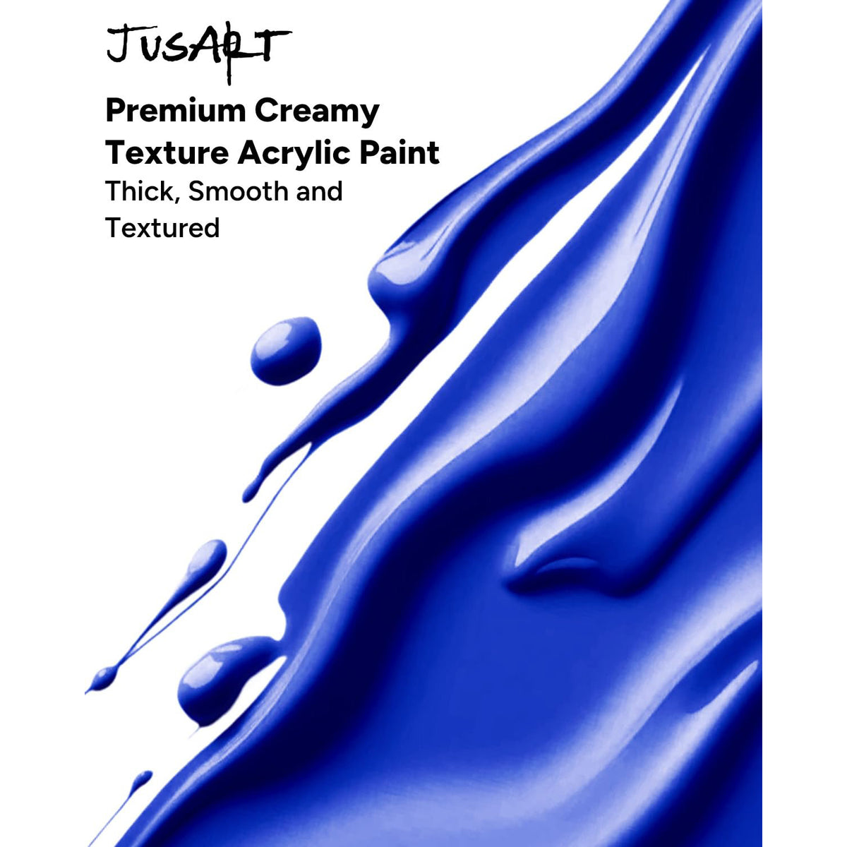 JusArt Acrylic Paint Black Tubes 250ml (8.45 oz), Non Toxic Craft Paint, No Fading Rich Pigment for Canvas Painting, Wood, Fabric, Clay, Stone, Ceramics Art Supplies for Artists, Adults