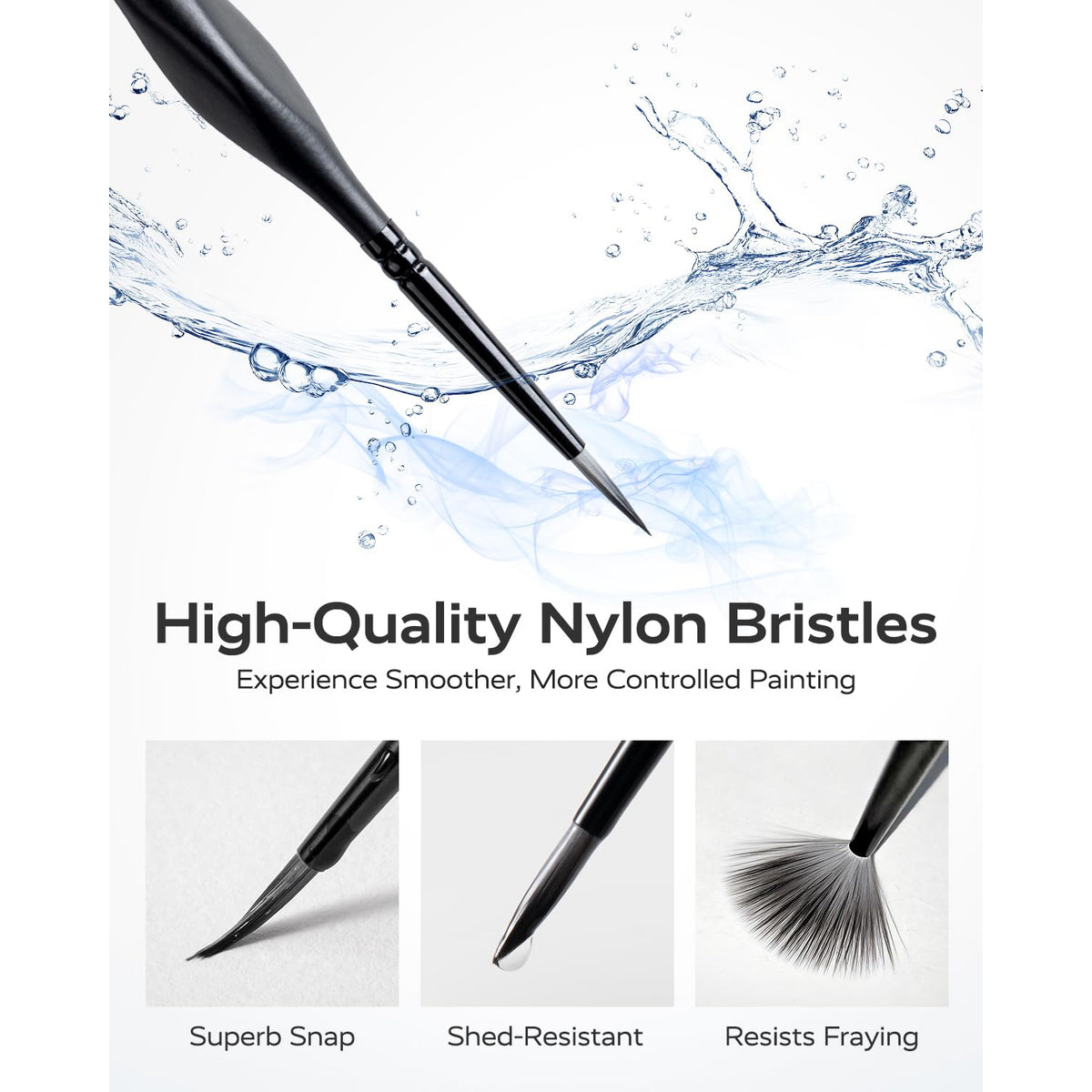 JusArt 24-Piece Detail Paint Brush Set, Miniature Paint Brushes for Models, Acrylic Oil Watercolor, Professional Fine Detail Brushes for Adults & Miniature Painters