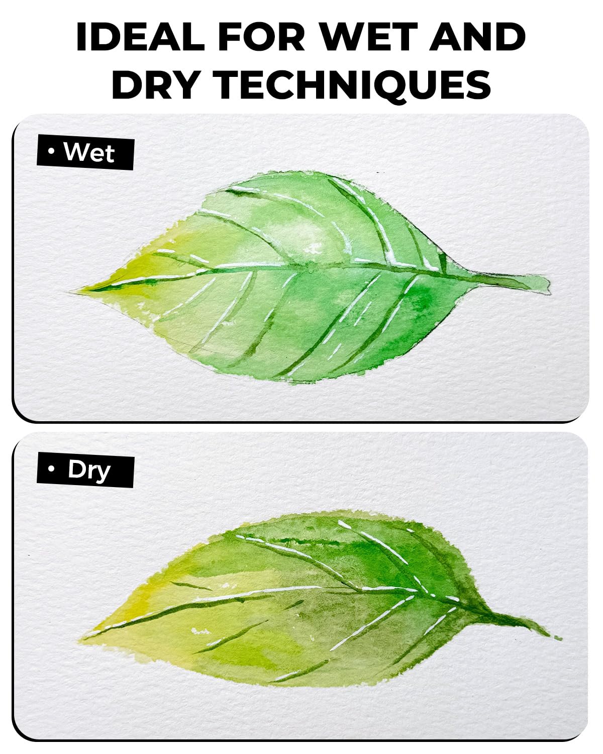 JusArt Watercolor Paper Pad 9"x12", 300gsm/140lb, Cold Press Water Color Paper, Acid-Free, for Wet & Dry Media, Watercolor, Gouache & Sketching, 20 Sheets, Perfect for Artists