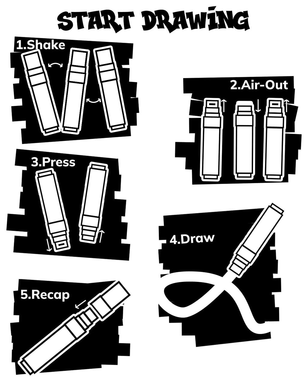 JusArt 4 Pcs White Jumbo Poster Marker Set, 15mm Wide Tip and 0.7mm Fine Tip, Acrylic Paint Markers for Rock, Fabric, Glass, Metal, Wood