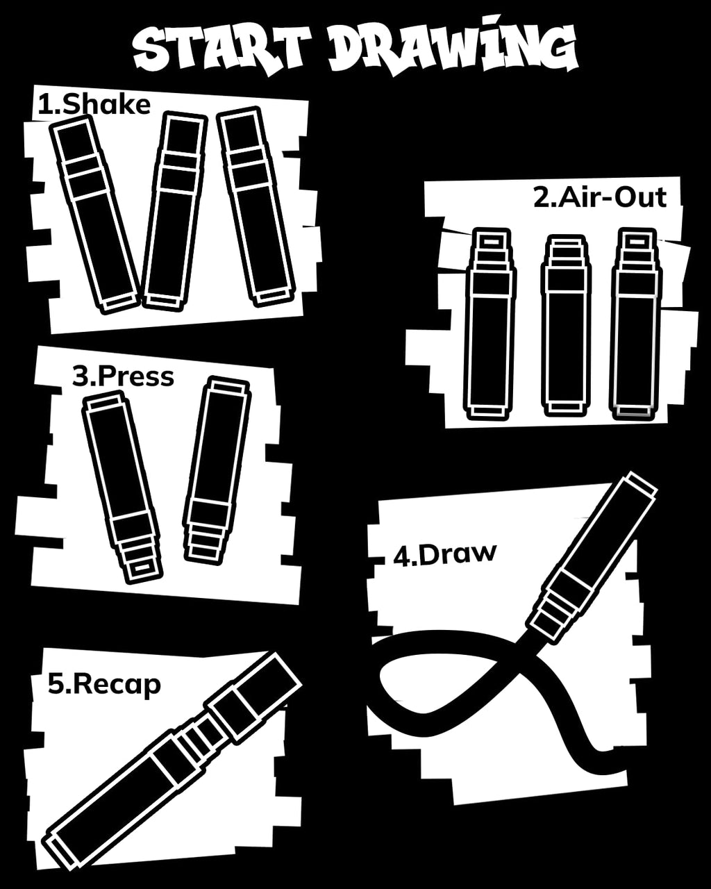 JusArt 4 Pcs Black Jumbo Poster Marker Set, 15mm Wide Tip and 0.7mm Fine Tip, Acrylic Paint Markers for Rock, Fabric, Glass, Metal, Wood